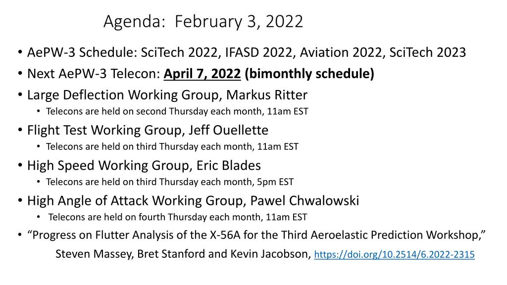 agenda february 3 2022