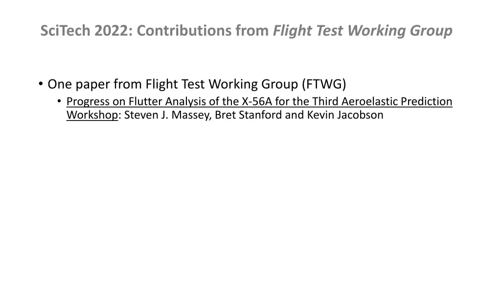 scitech 2022 contributions from flight test