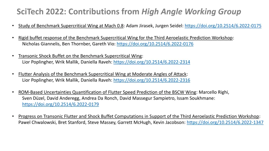 scitech 2022 contributions from high angle