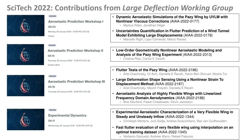 scitech 2022 contributions from large deflection