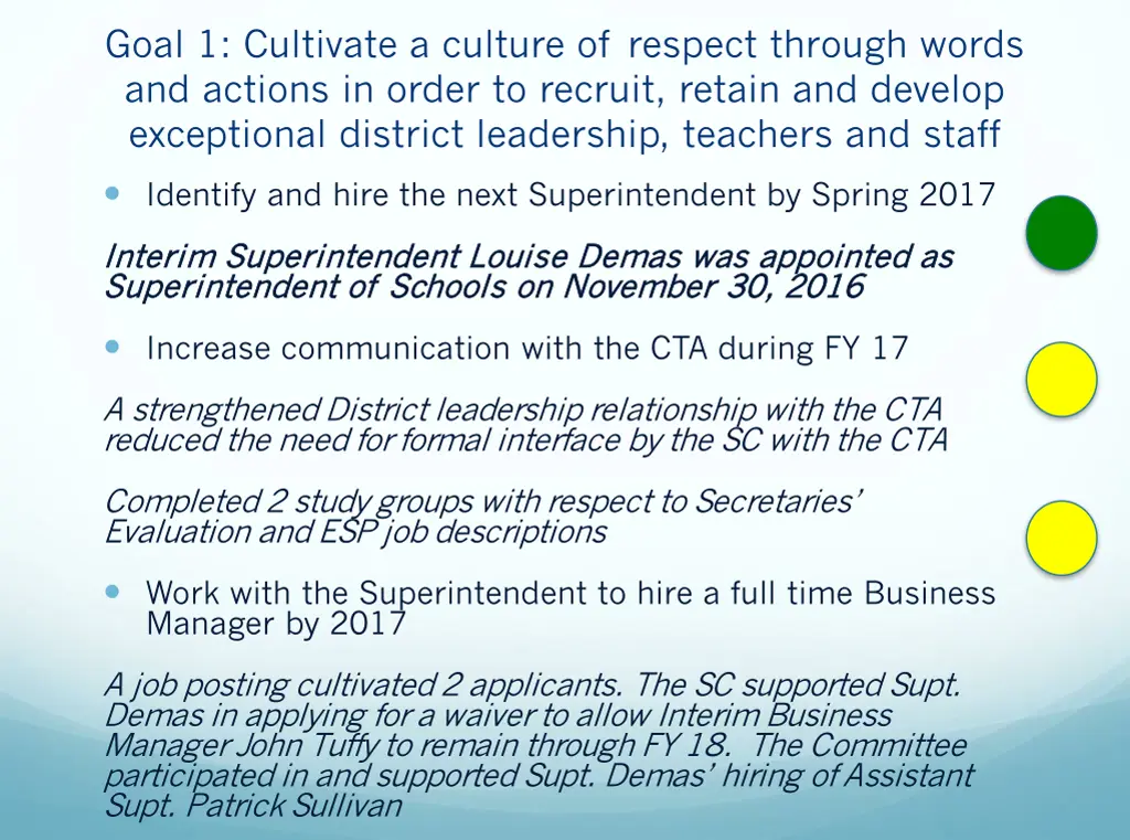 goal 1 cultivate a culture of respect through