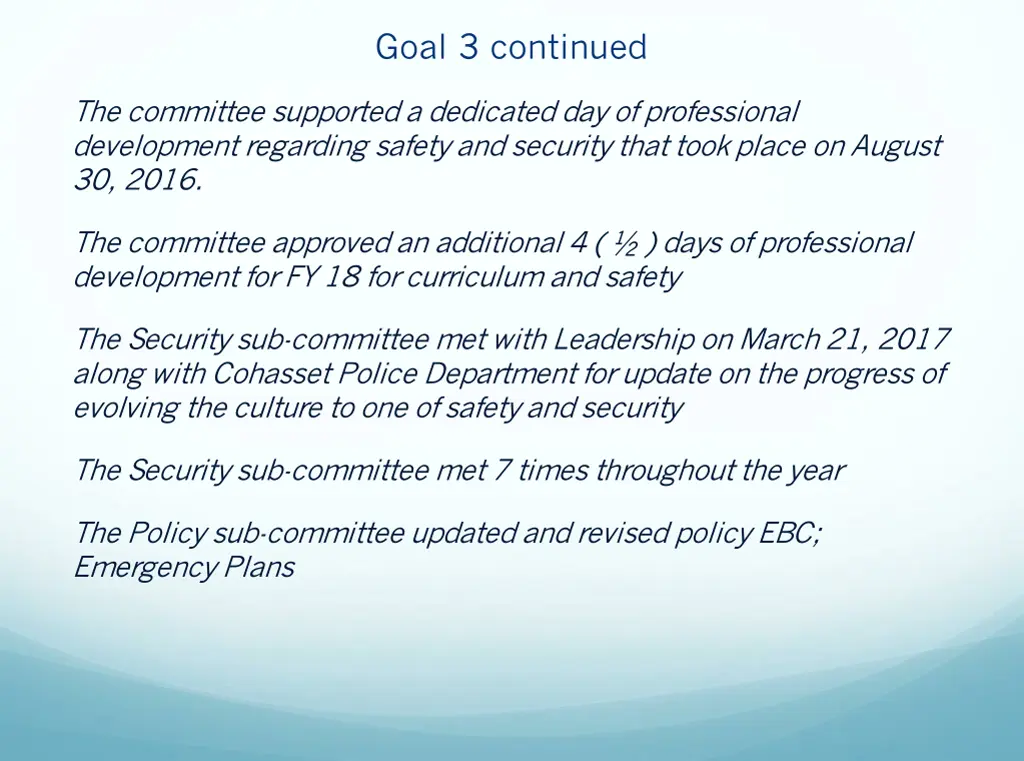 goal 3 continued