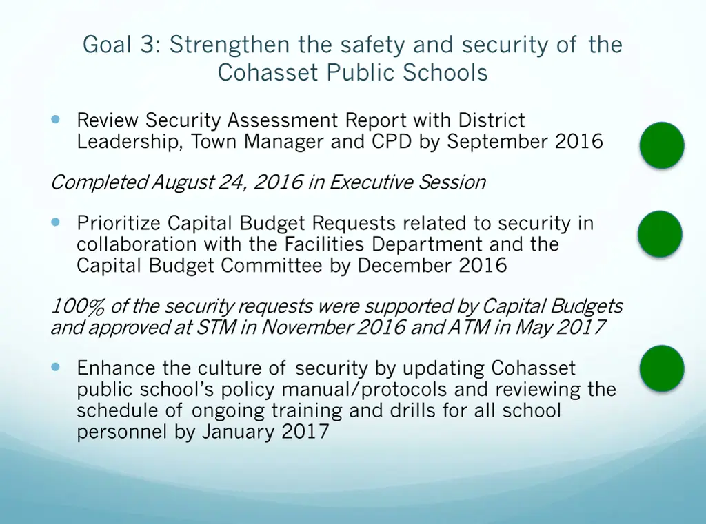 goal 3 strengthen the safety and security