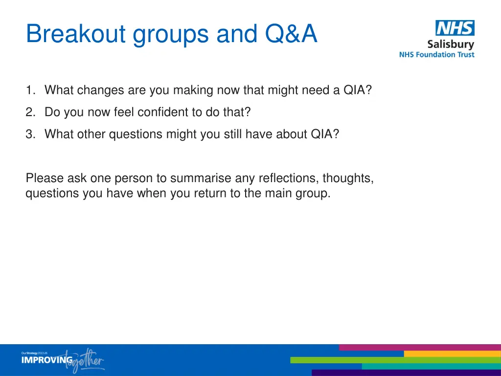 breakout groups and q a
