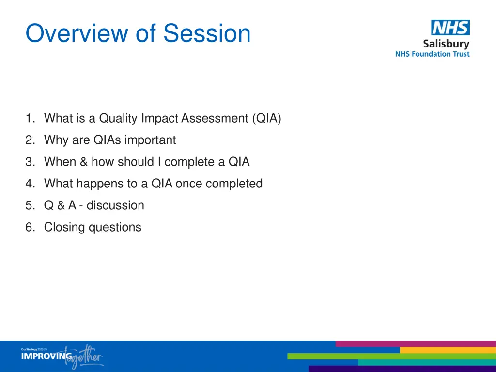 overview of session