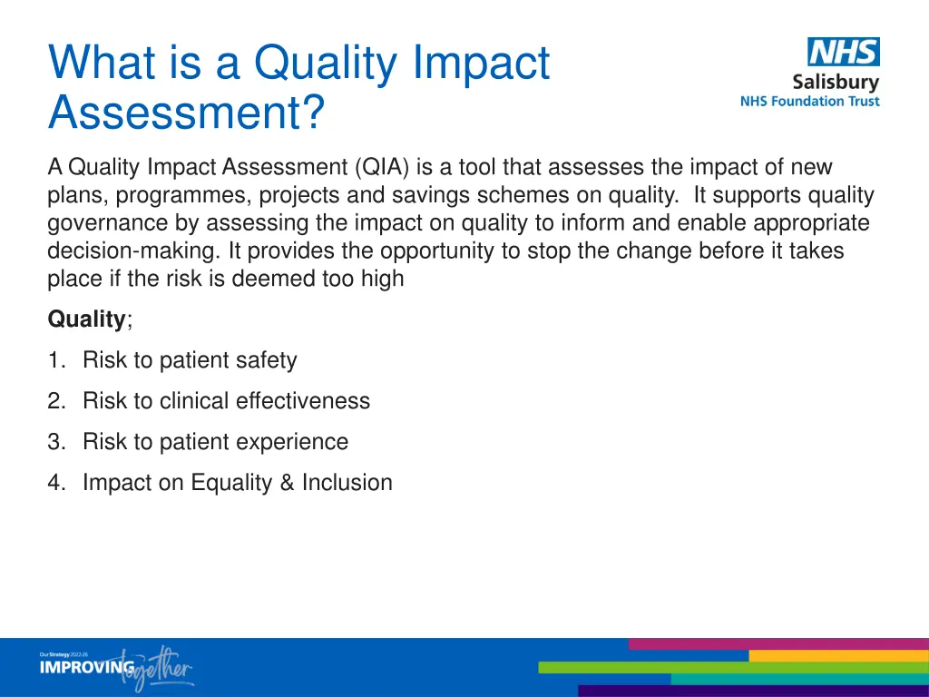 what is a quality impact assessment