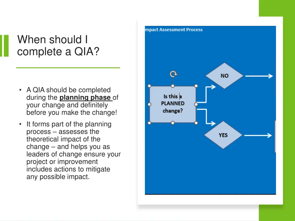 when should i complete a qia