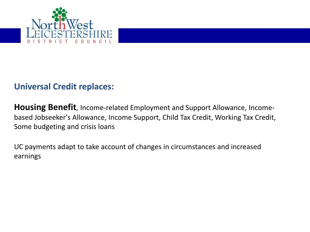 universal credit replaces