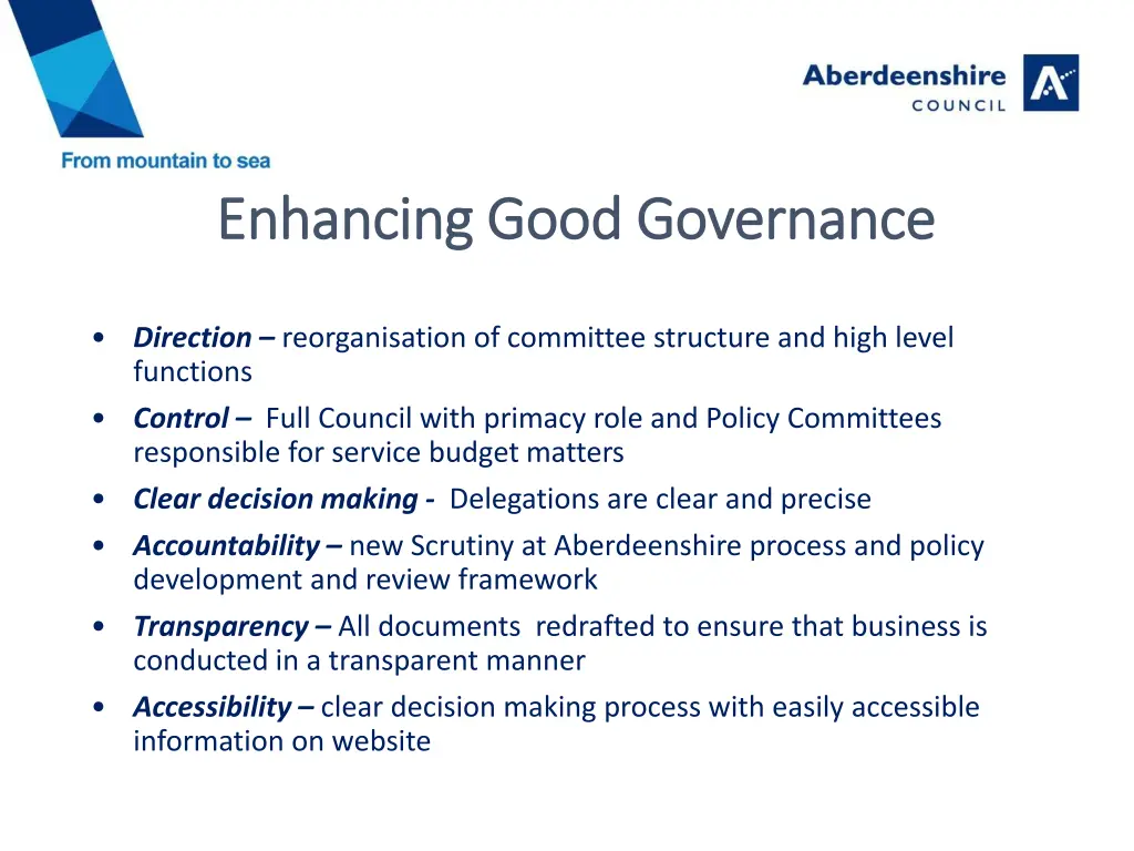enhancing good governance enhancing good