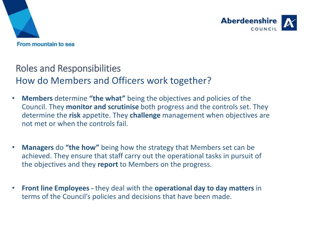 roles and responsibilities roles