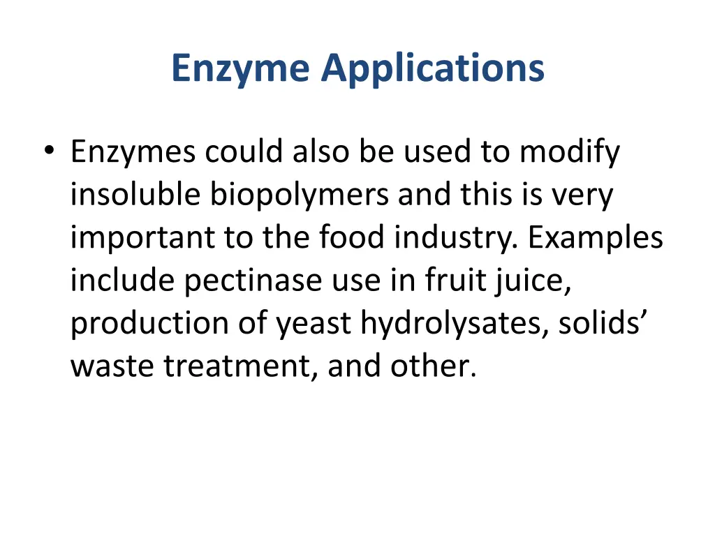 enzyme applications 1
