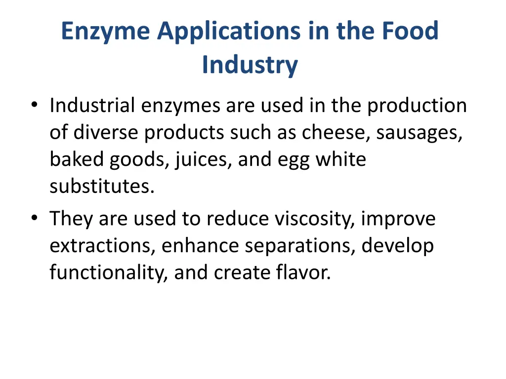 enzyme applications in the food industry