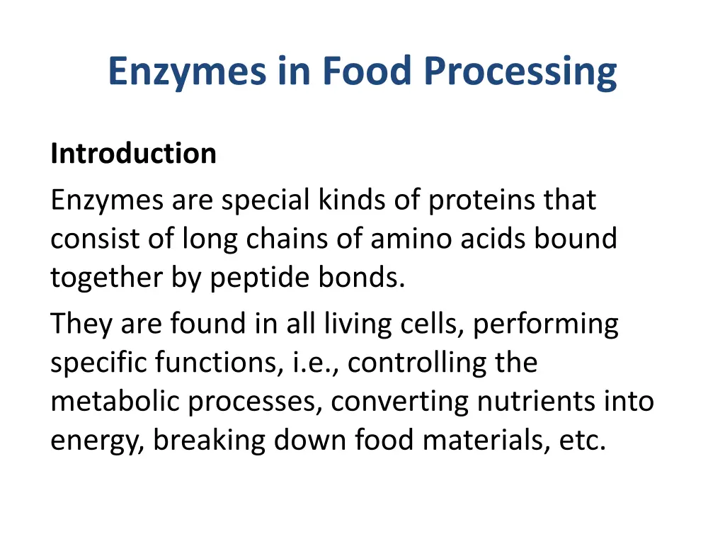 enzymes in food processing