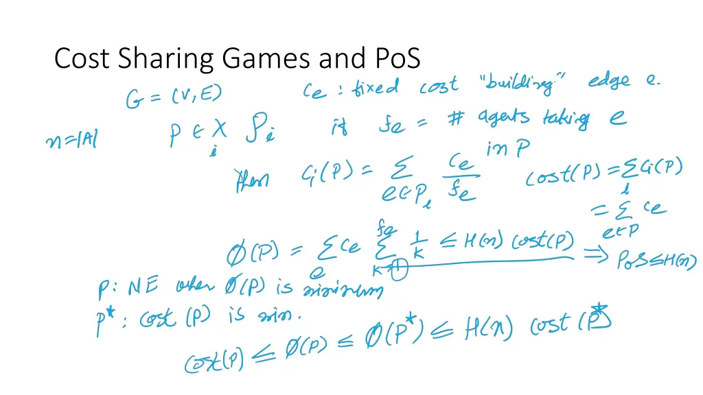 cost sharing games and pos