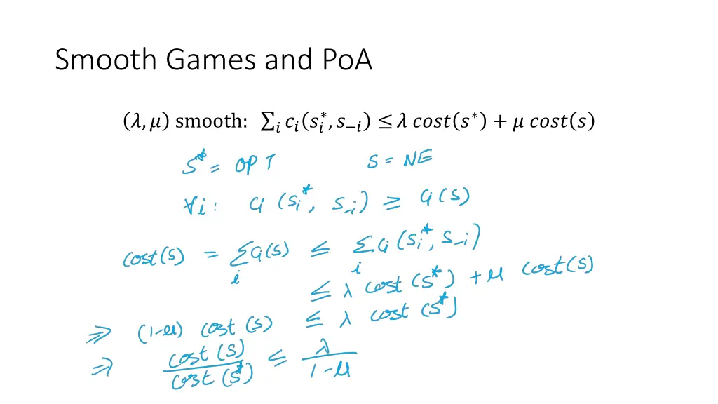 smooth games and poa