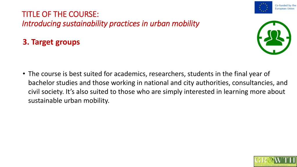title of the course title of the course 3