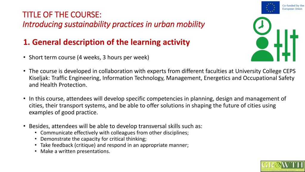title of the course title of the course
