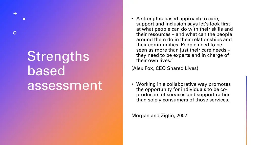a strengths based approach to care support