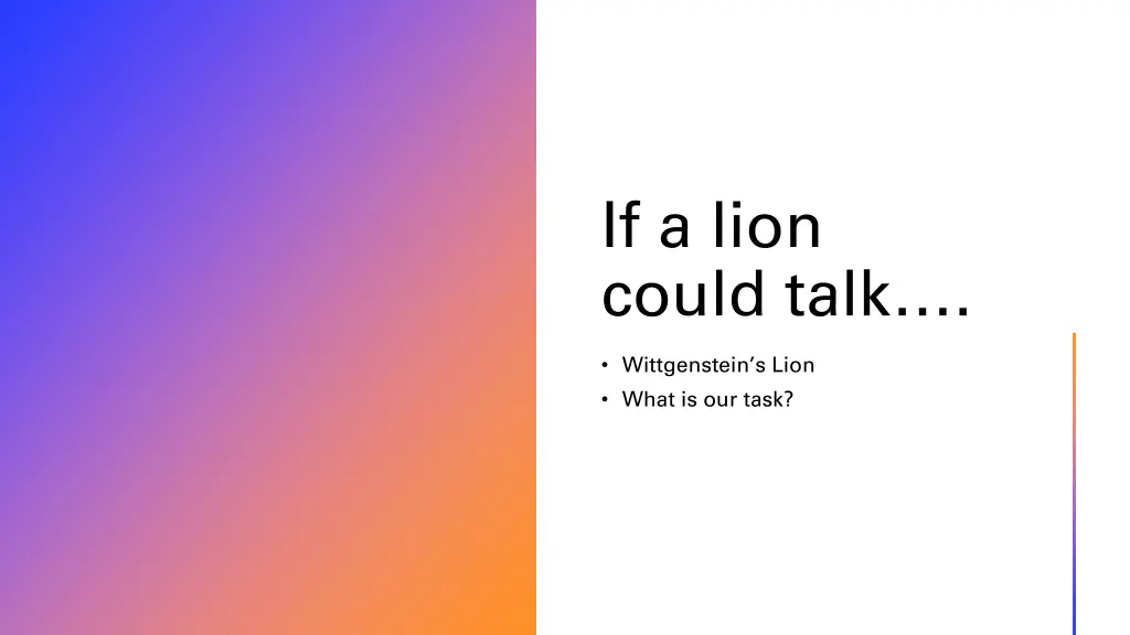 if a lion could talk