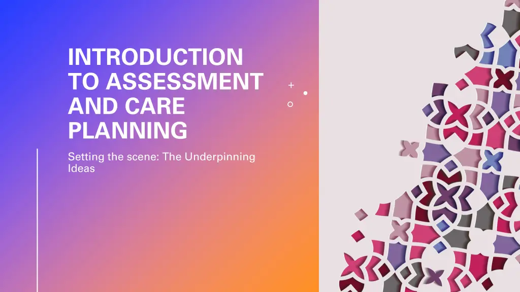 introduction to assessment and care planning