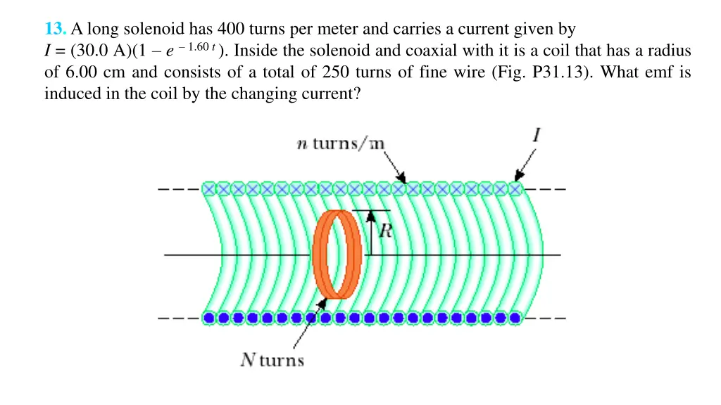 13 a long solenoid has 400 turns per meter