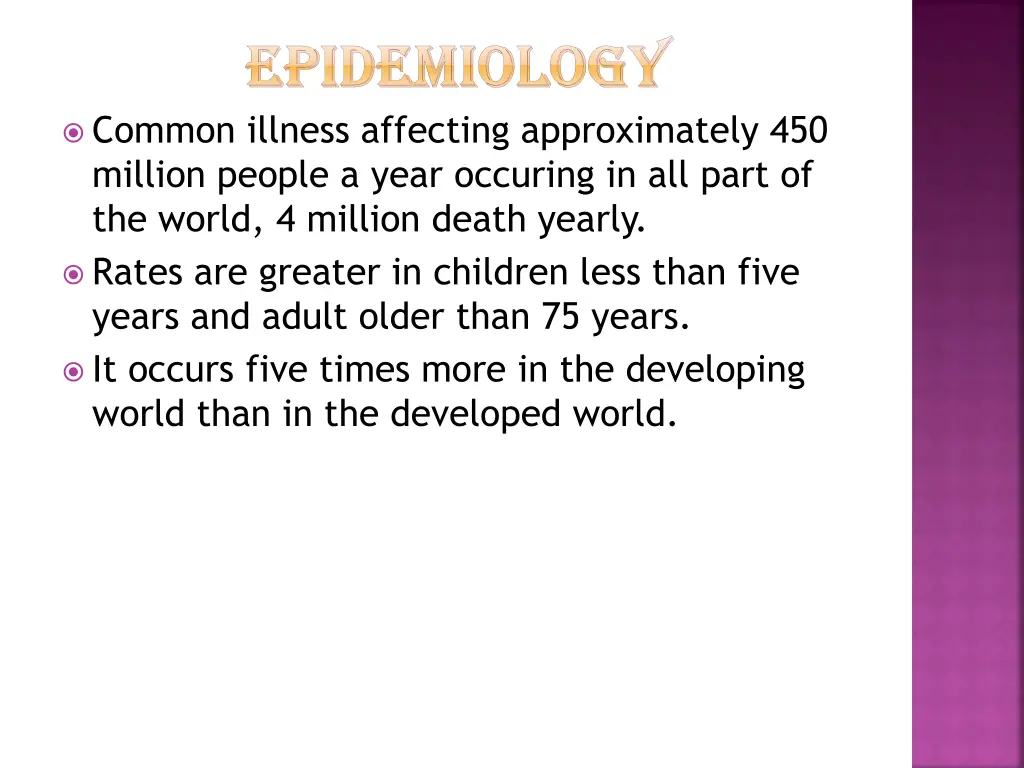 epidemiology epidemiology common illness