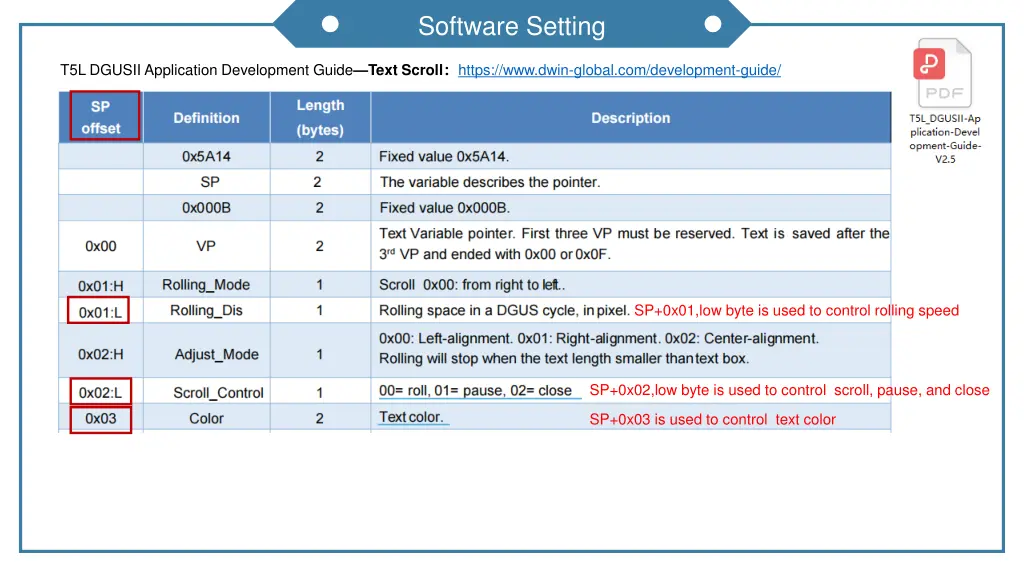software setting