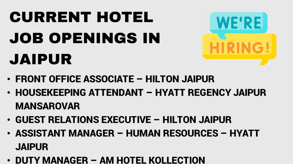 current hotel job openings in jaipur