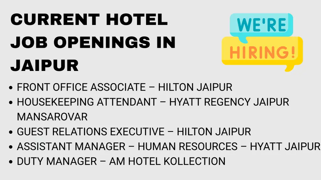 current hotel job openings in jaipur