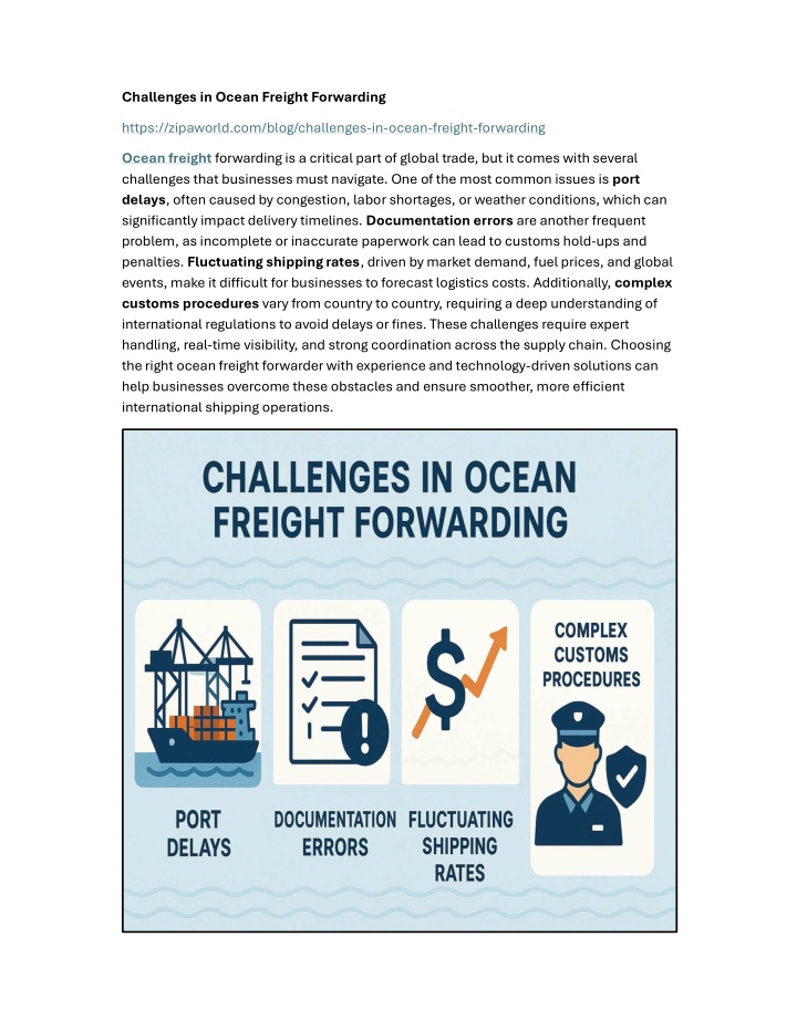 challenges in ocean freight forwarding