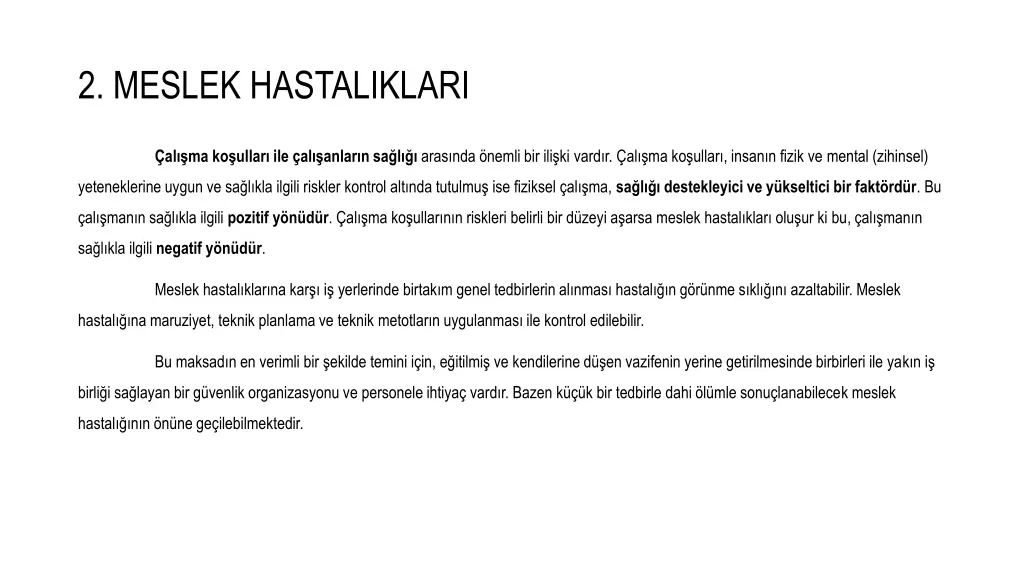 2 meslek hastaliklari