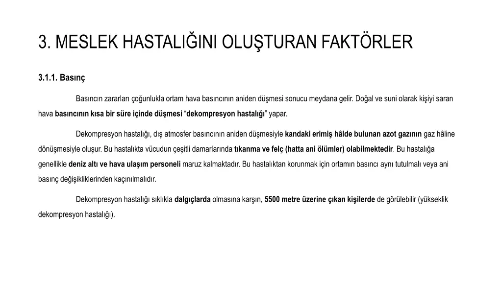 3 meslek hastali ini olu turan fakt rler 1