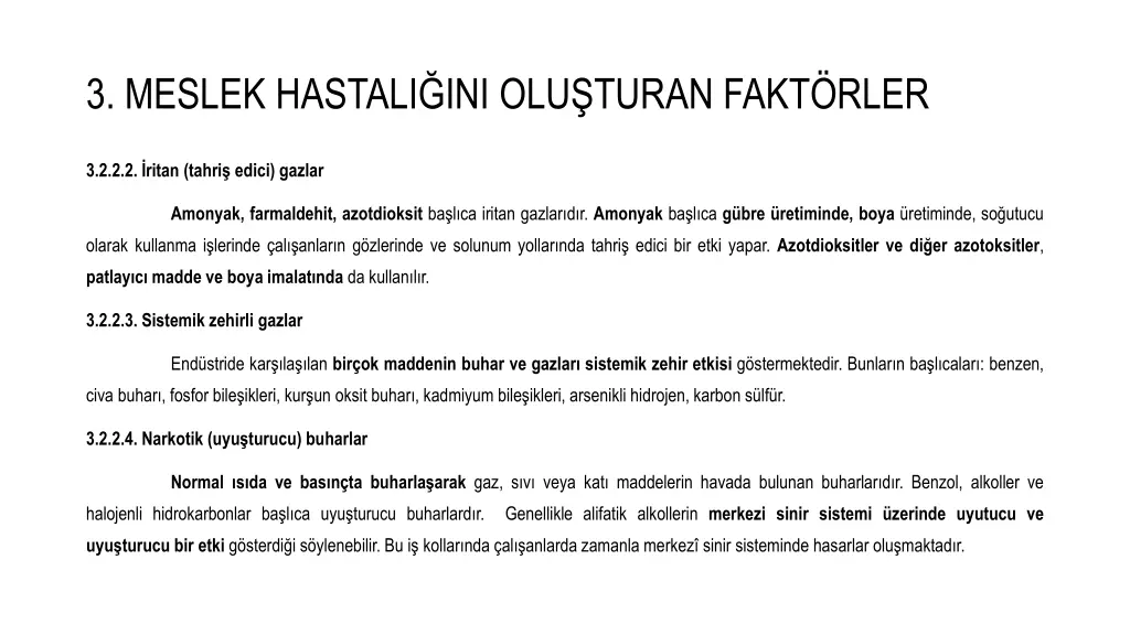 3 meslek hastali ini olu turan fakt rler 10
