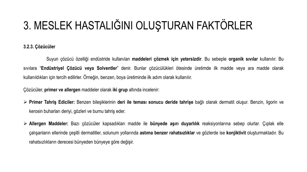 3 meslek hastali ini olu turan fakt rler 11