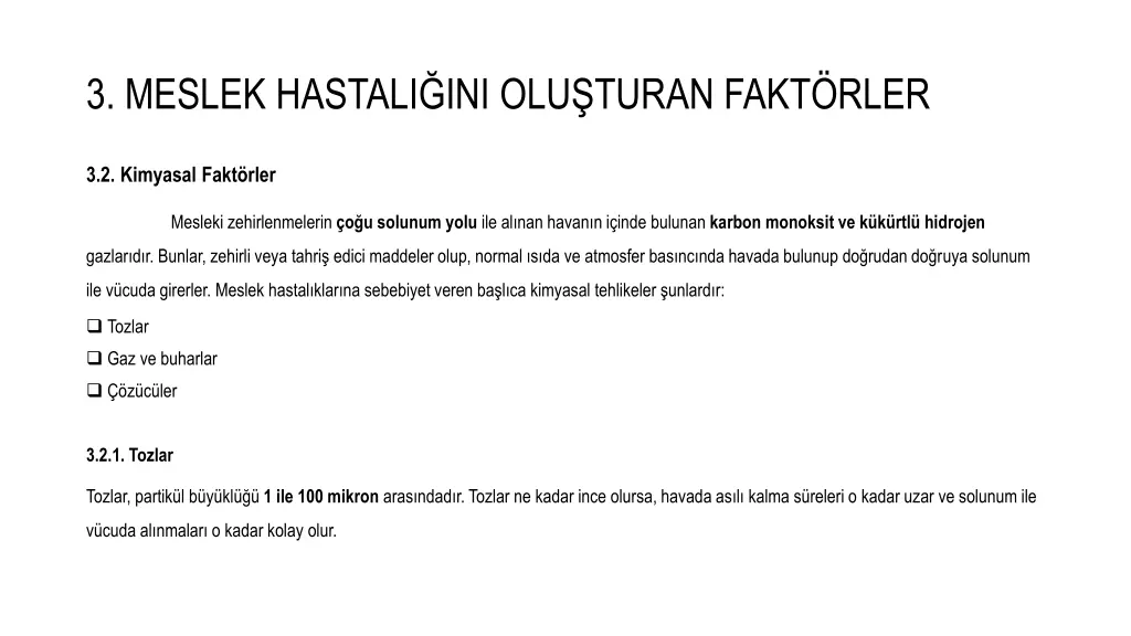 3 meslek hastali ini olu turan fakt rler 4