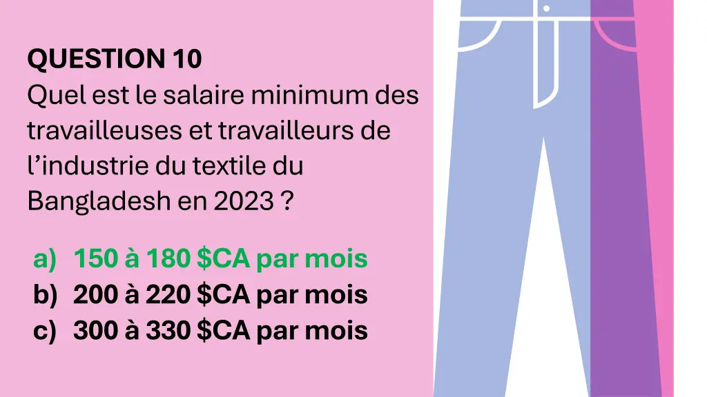 question 10 quel est le salaire minimum 1