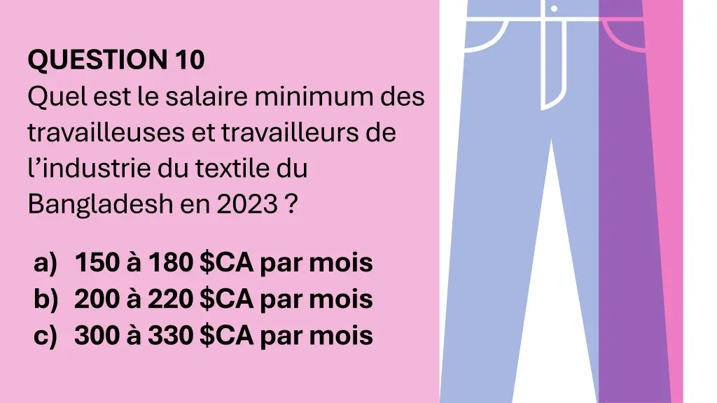 question 10 quel est le salaire minimum