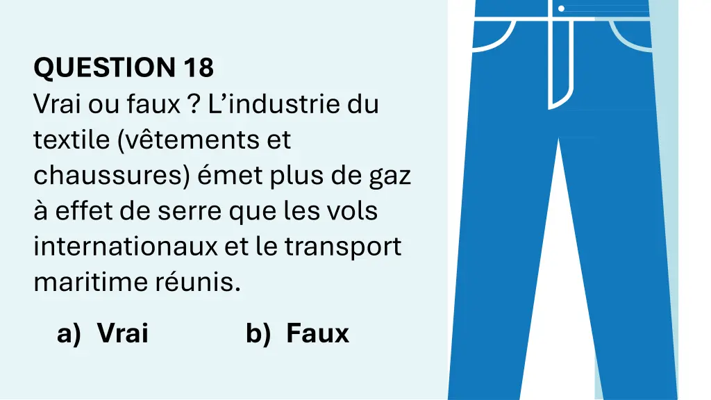 question 18 vrai ou faux l industrie du textile