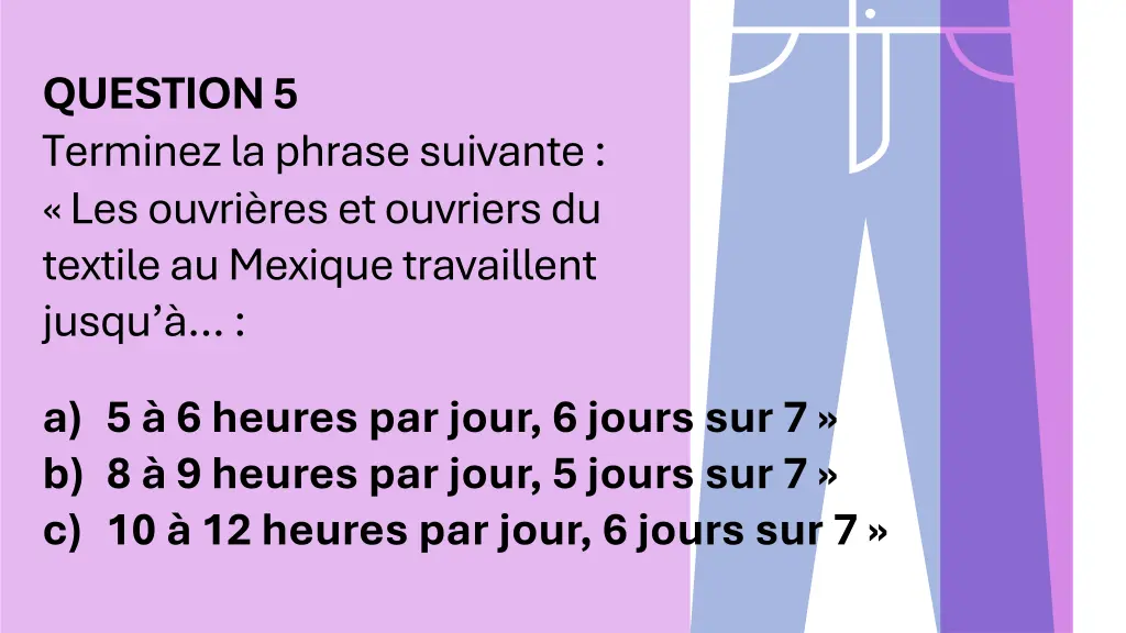 question 5 terminez la phrase suivante les ouvri