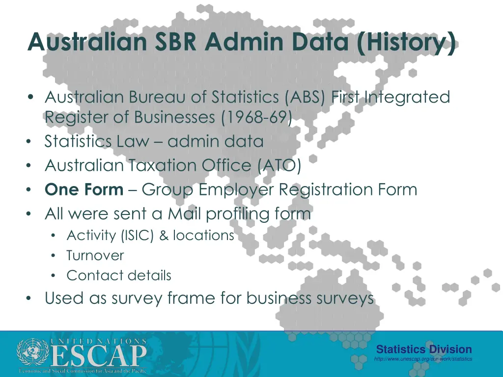 australian sbr admin data history