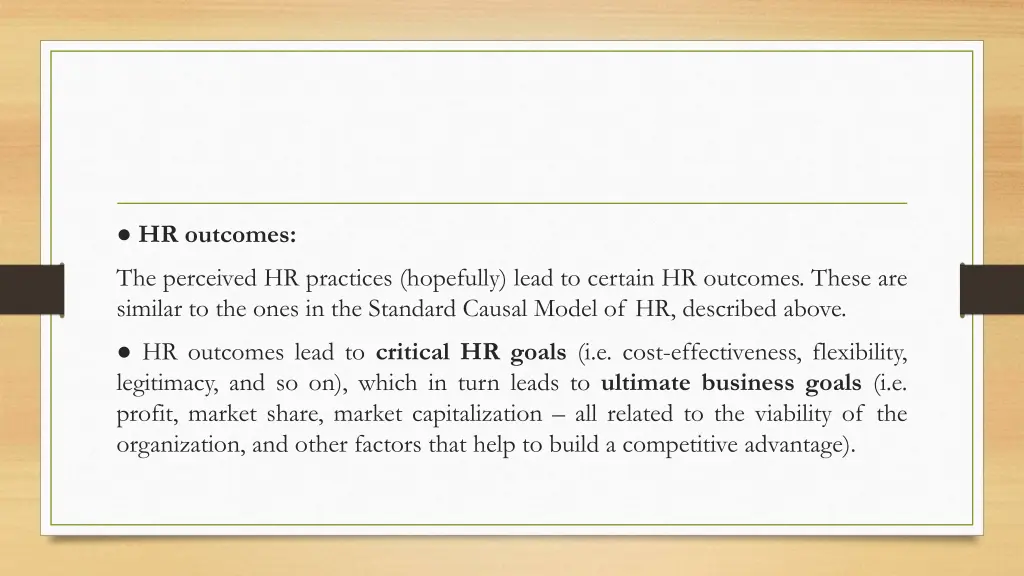 hr outcomes