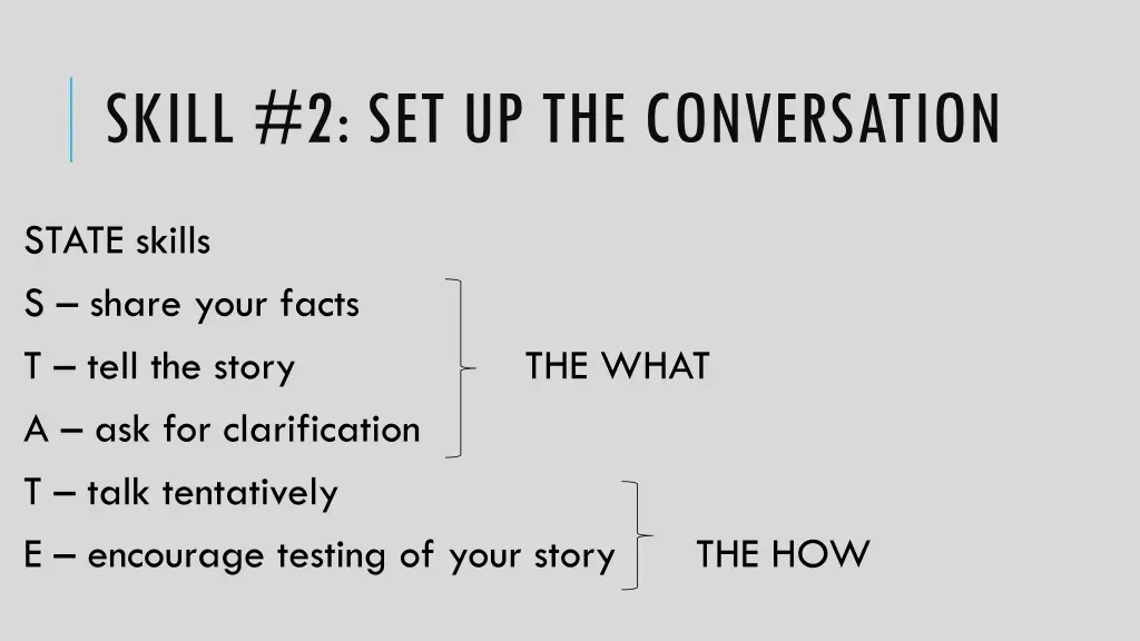 skill 2 set up the conversation 1