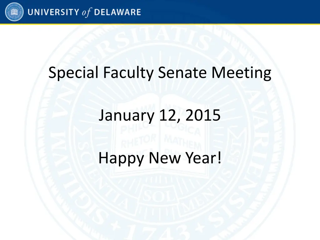 special faculty senate meeting