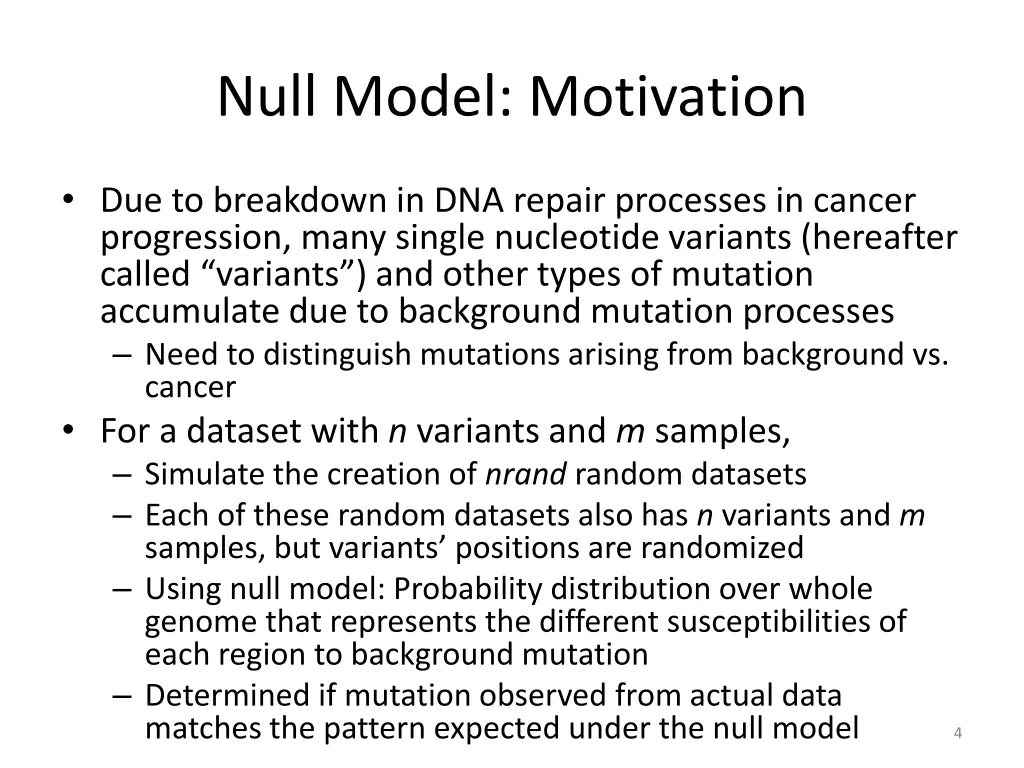 null model motivation
