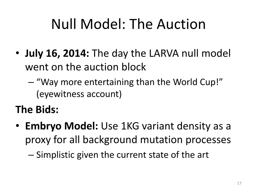 null model the auction
