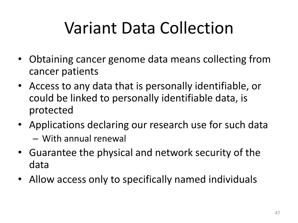variant data collection