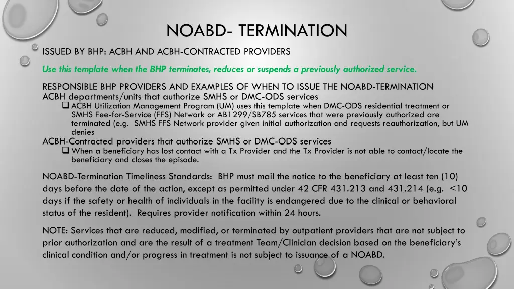 noabd termination