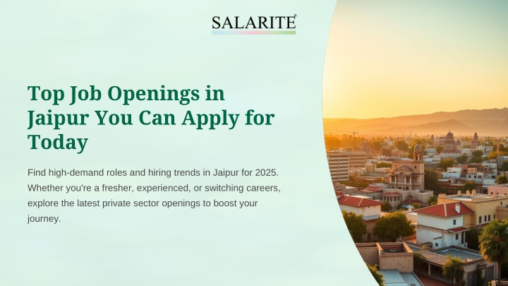 top job openings in jaipur you can apply for today