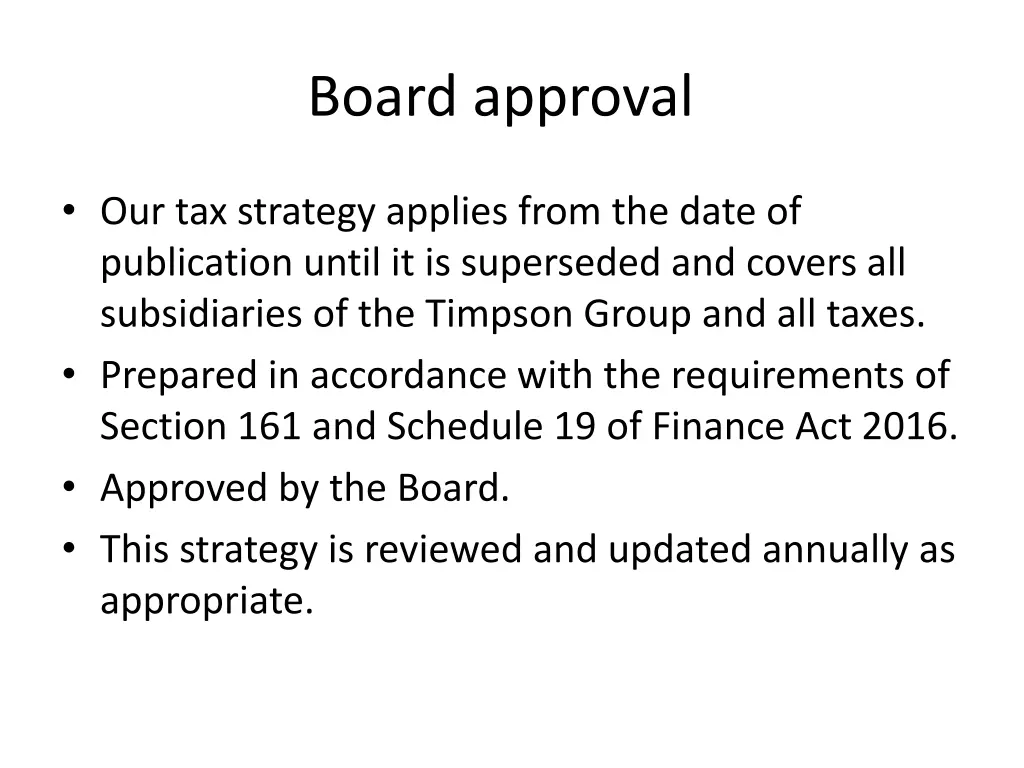 board approval