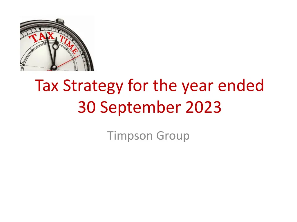 tax strategy for the year ended 30 september 2023